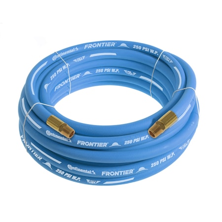 Continental 3/4" x 50' Blue EPDM Rubber Air Hose, 300 PSI, 3/4" MNPT x MNPT HZU07530-50-11